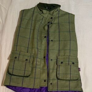 Green and Purple Plaid Vest with Purple Lining